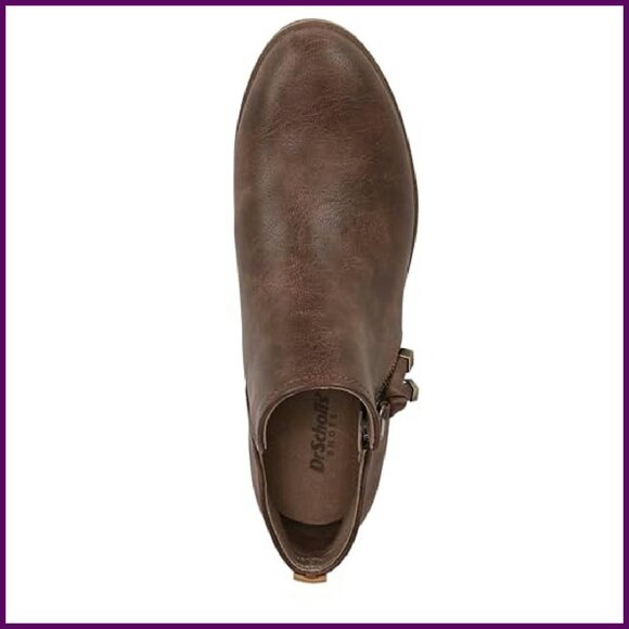 Faux Suede Ankle Booties with Side Zipper, 1 Inch Heel, Size 8 Wide - Picture 6 of 8